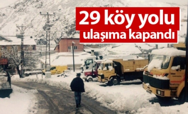 Tunceli’de 29 köy yolu ulaşıma kapandı