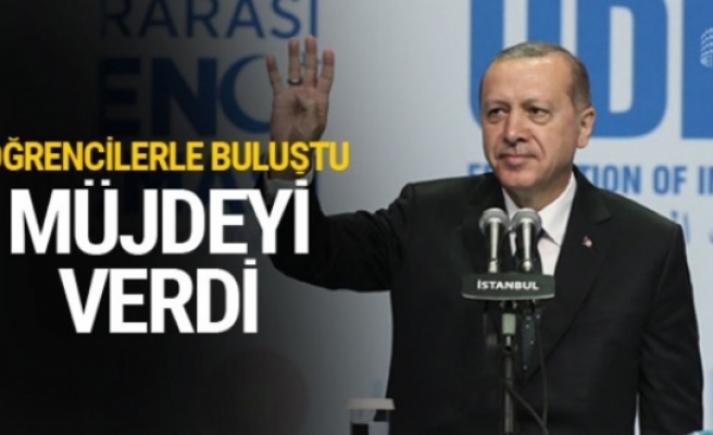 Cumhurbaşkanı Erdoğan o öğrencilere müjdeyi verdi