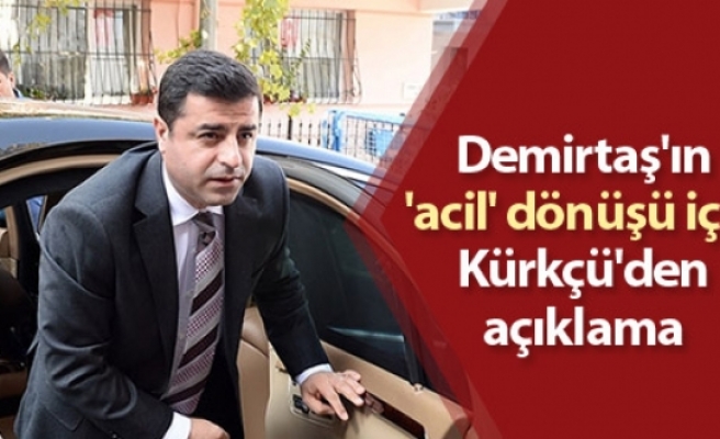 Demirtaş'ın 'acil' dönüşü için Kürkçü'den açıklama