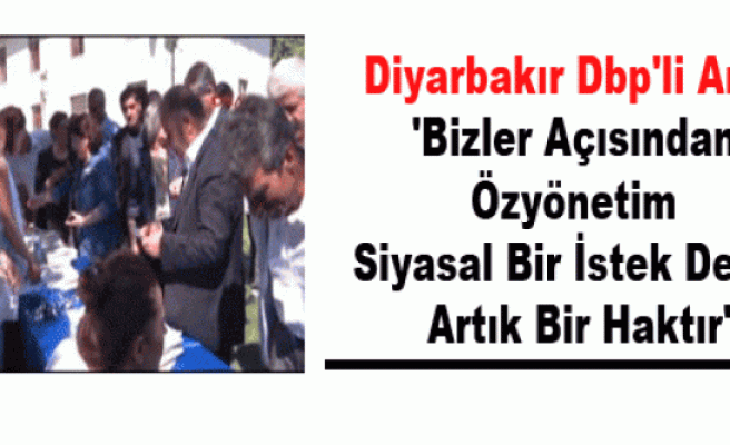 Diyarbakır Dbp'li Anlı: 'Bizler Açısından Özyönetim Siyasal Bir İstek Değil, Artık Bir Haktır'