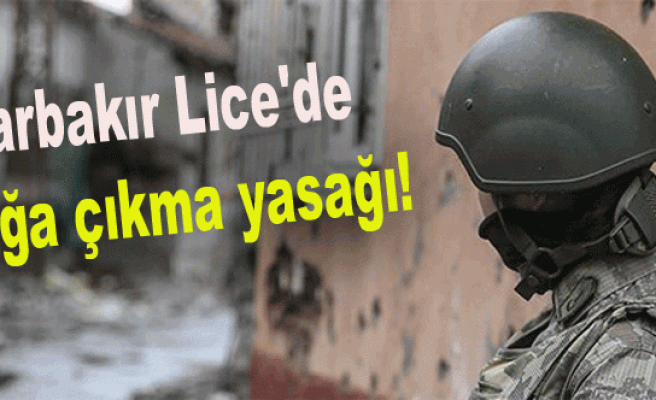 Diyarbakır Lice'de sokağa çıkma yasağı!