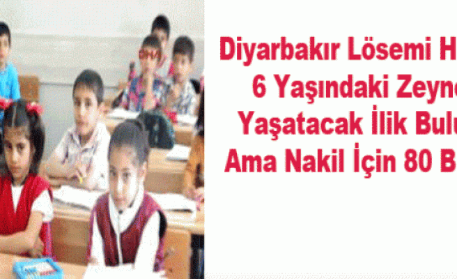 Diyarbakır Lösemi Hastası 6 Yaşındaki Zeynep'i Yaşatacak İlik Bulundu Ama Nakil İçin 80 Bin Lira...