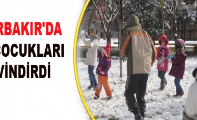 Diyarbakır'da Kar Çocukları Sevindirdi