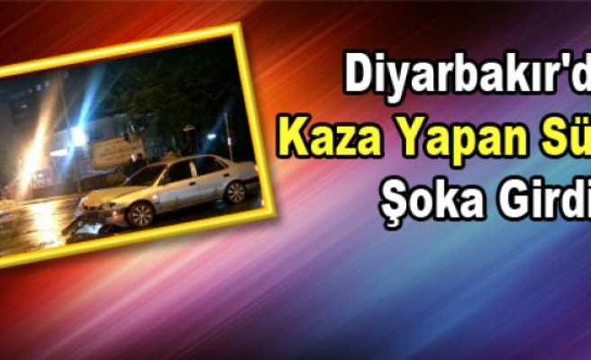 Diyarbakır'da Kaza Yapan Sürücü Şoka Girdi