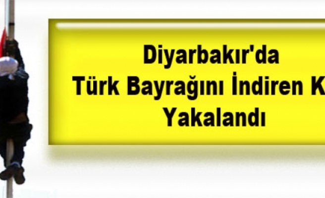 Diyarbakır'da Türk Bayrağını İndiren Kişi Yakalandı