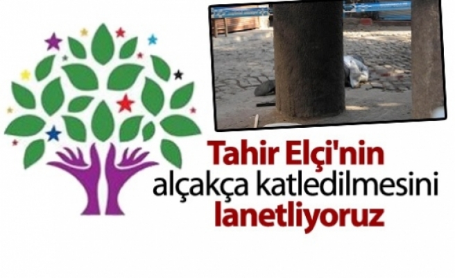 HDP: Tahir Elçi'nin alçakça katledilmesini lanetliyoruz...