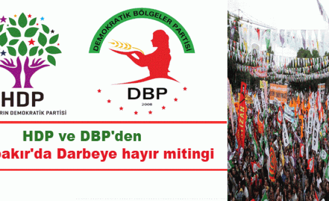 HDP ve DBP'den Diyarbakır'da Darbeye hayır mitingi