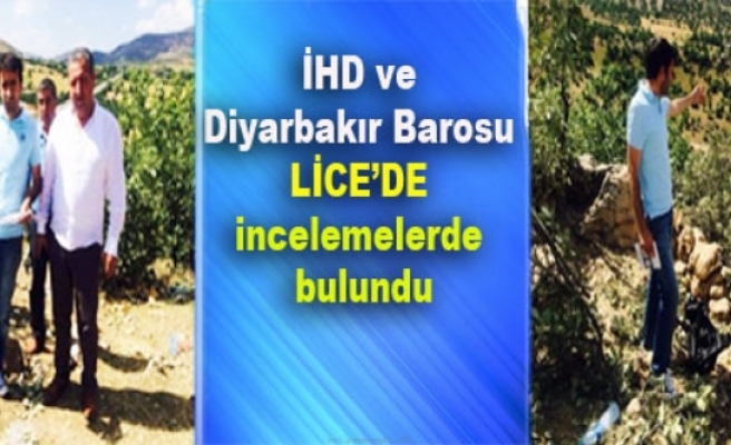 İHD ve Diyarbakır Barosu Lice’de incelemelerde bulundu