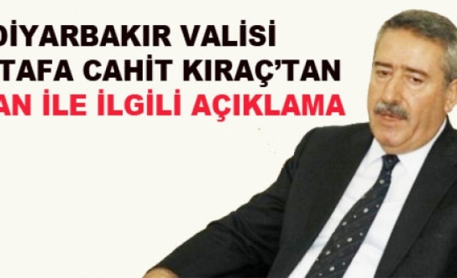 Vali Kıraç'tan 'Bakan' Açıklaması