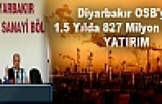 Diyarbakır Osb'ye 1.5 Yılda 827 Milyon Liralık...